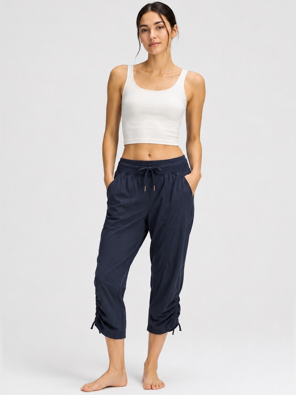Lululemon Dance Studio Crop Pants Nevy Lightweight Activewear Jogger Sz 8